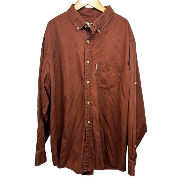 Woolrich Other - Woolrich Men’s Solid Brown Long Sleeve Button Down Shirt Size XL